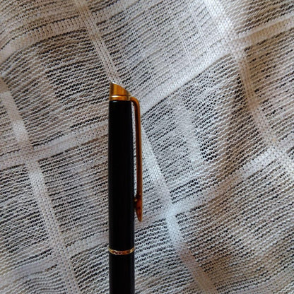 Close-up of Waterman Ballpoint Pen in Black Gold with sleek design and smooth finish