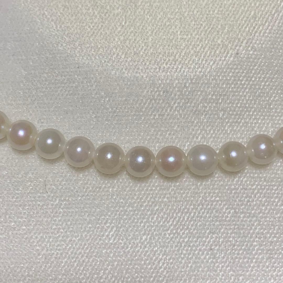 Akoya pearl necklace with 5.8mm pearls and silver beans silver clasp, 42cm length