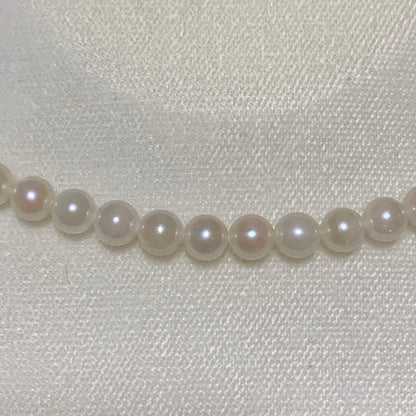 Akoya pearl necklace with 5.8mm pearls and silver beans silver clasp, 42cm length