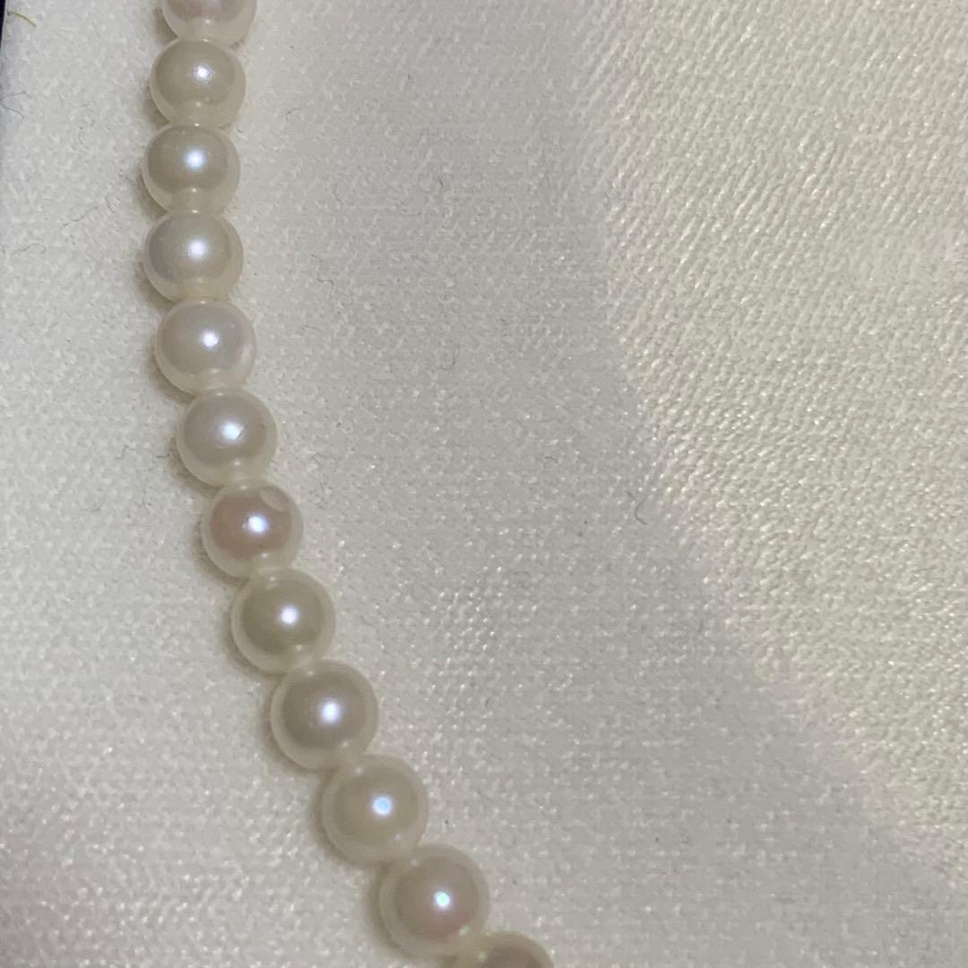 Akoya pearl necklace with 5.8mm pearls and silver beans silver clasp, 42cm length