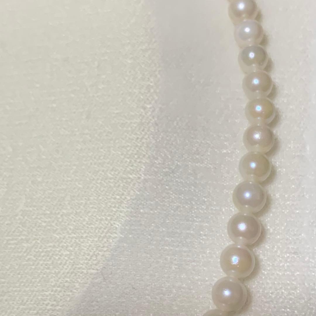 Akoya pearl necklace with 5.8mm pearls and silver beans silver clasp, 42cm length