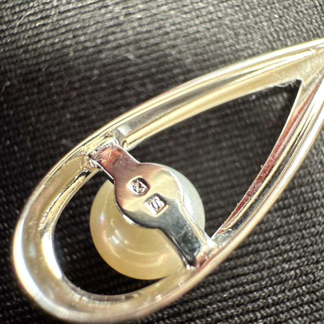 Mikimoto pearl teardrop necklace with 7mm Akoya pearl on a 40cm silver chain