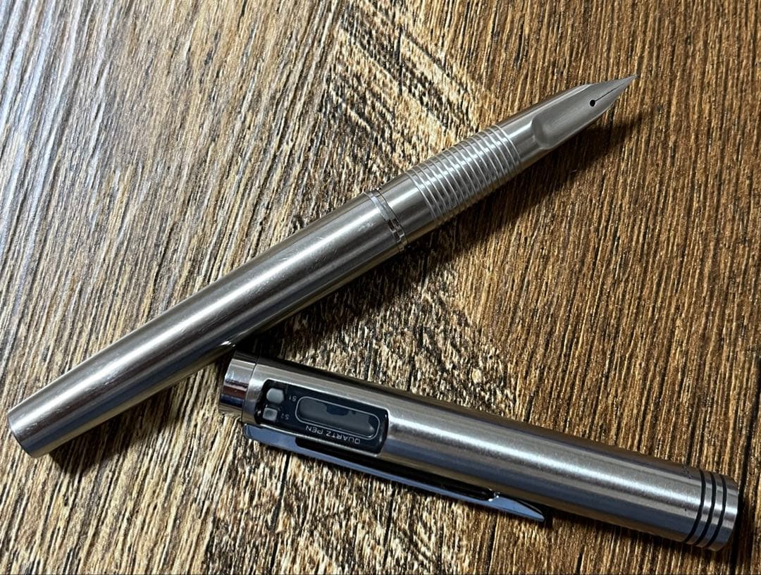Pilot Myurex Quartz F discontinued pen with quartz clock detail in classic design