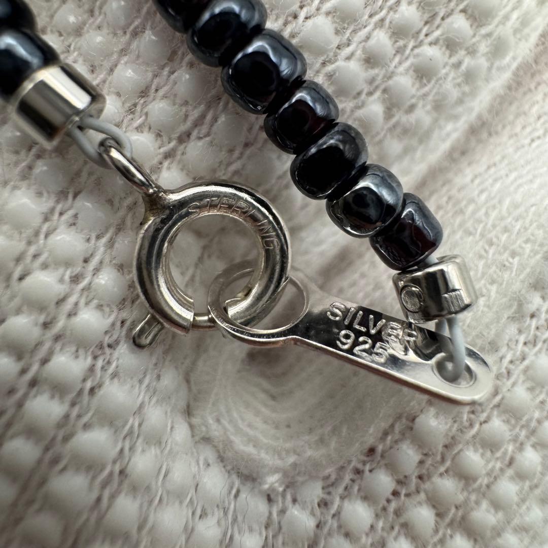 Large shell cameo pendant necklace with black spinel beads and 8mm Akoya pearls on silver 925 clasp chain