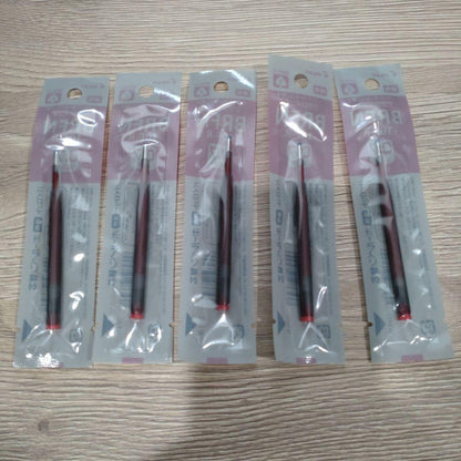 Set of 5 red Pilot BRFN-10F-R refill tips for pens, discontinued model