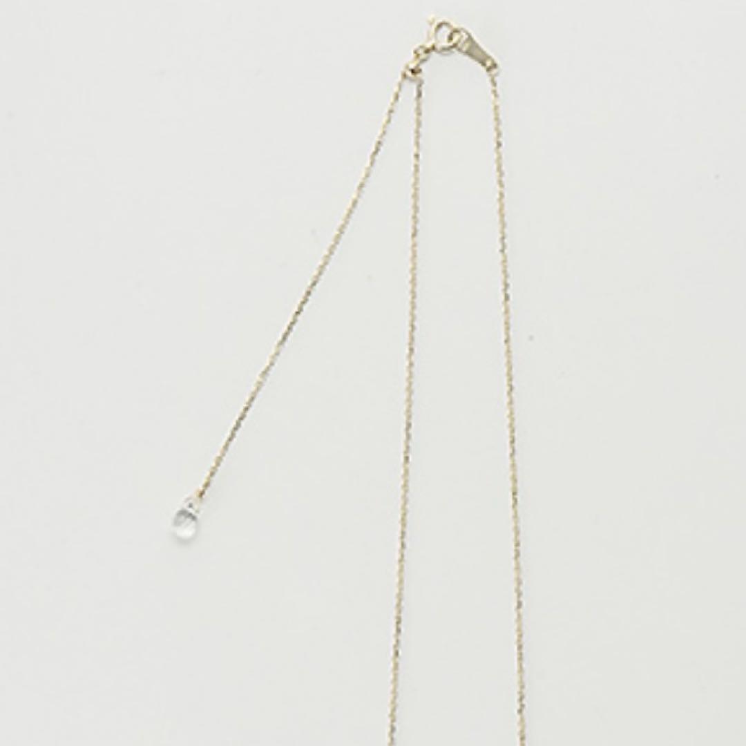agete K10 pearl necklace featuring 3 round and elongated baroque pearls with adjustable sliding chain