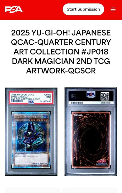 PSA 10 Yu-Gi-Oh Dark Magician — Japanese