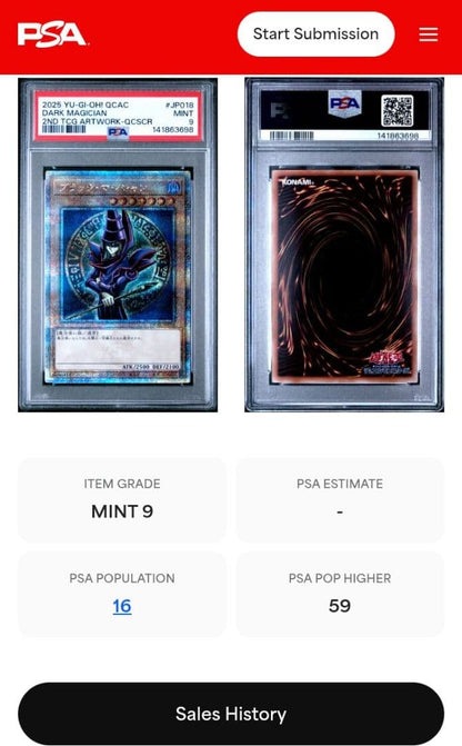 PSA 10 Yu-Gi-Oh Dark Magician — Japanese