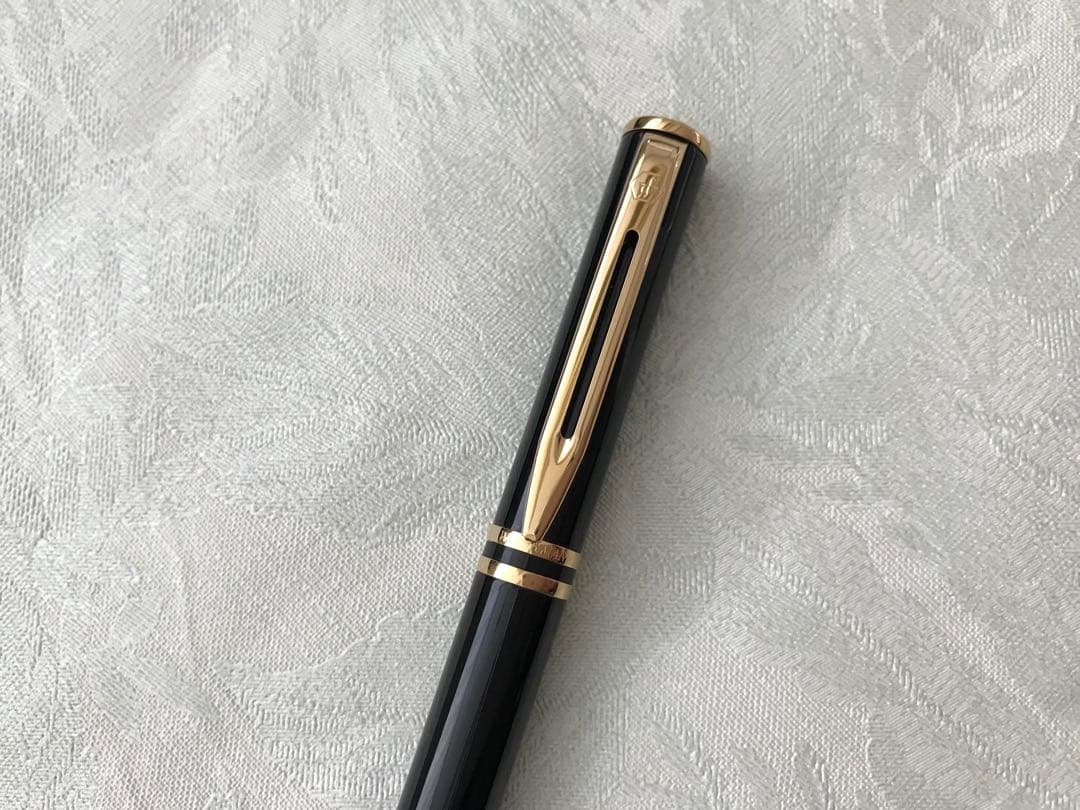 Waterman Loreal Ballpoint Pen with sleek blue barrel and silver accents measuring 14cm