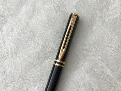 Waterman Loreal Ballpoint Pen with sleek blue barrel and silver accents measuring 14cm