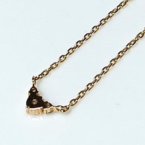 agete diamond necklace 0.03CT in K10 yellow gold with adjustable chain and small diamond pendant