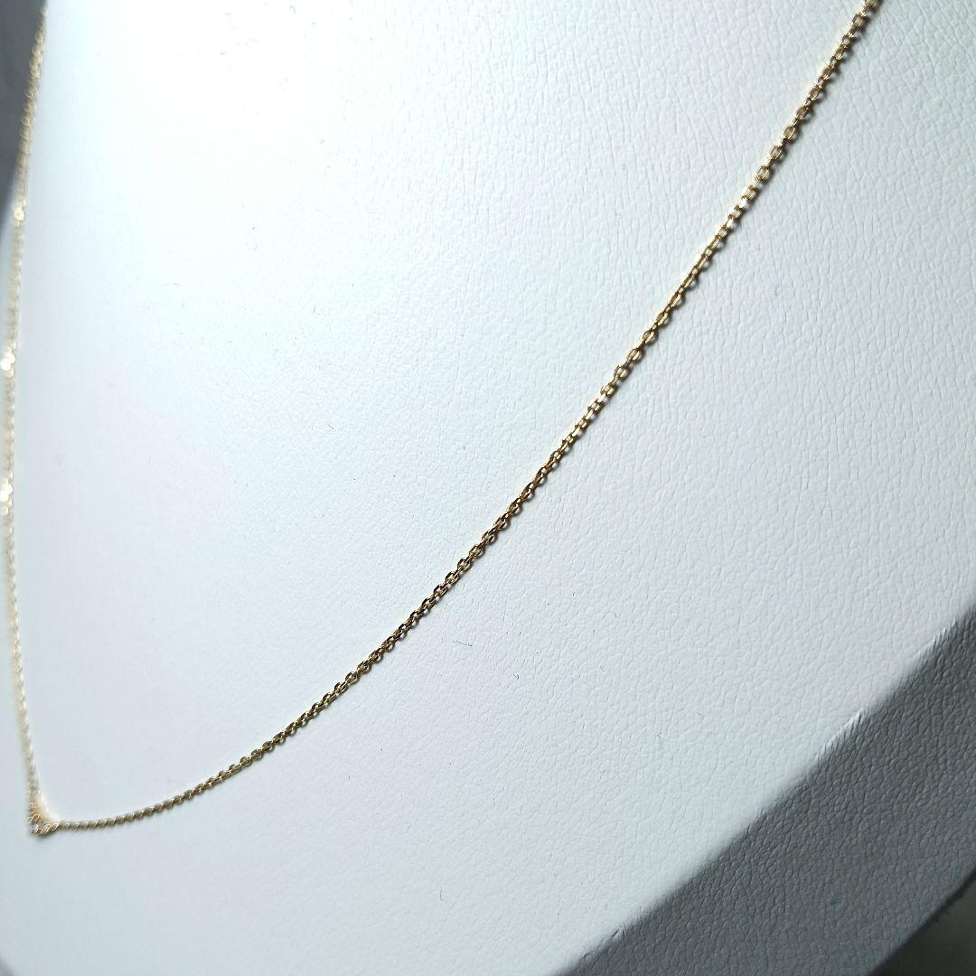 agete diamond necklace 0.03CT in K10 yellow gold with adjustable chain and small diamond pendant
