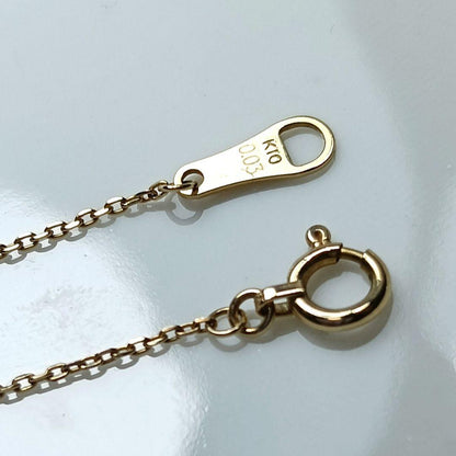 agete diamond necklace 0.03CT in K10 yellow gold with adjustable chain and small diamond pendant