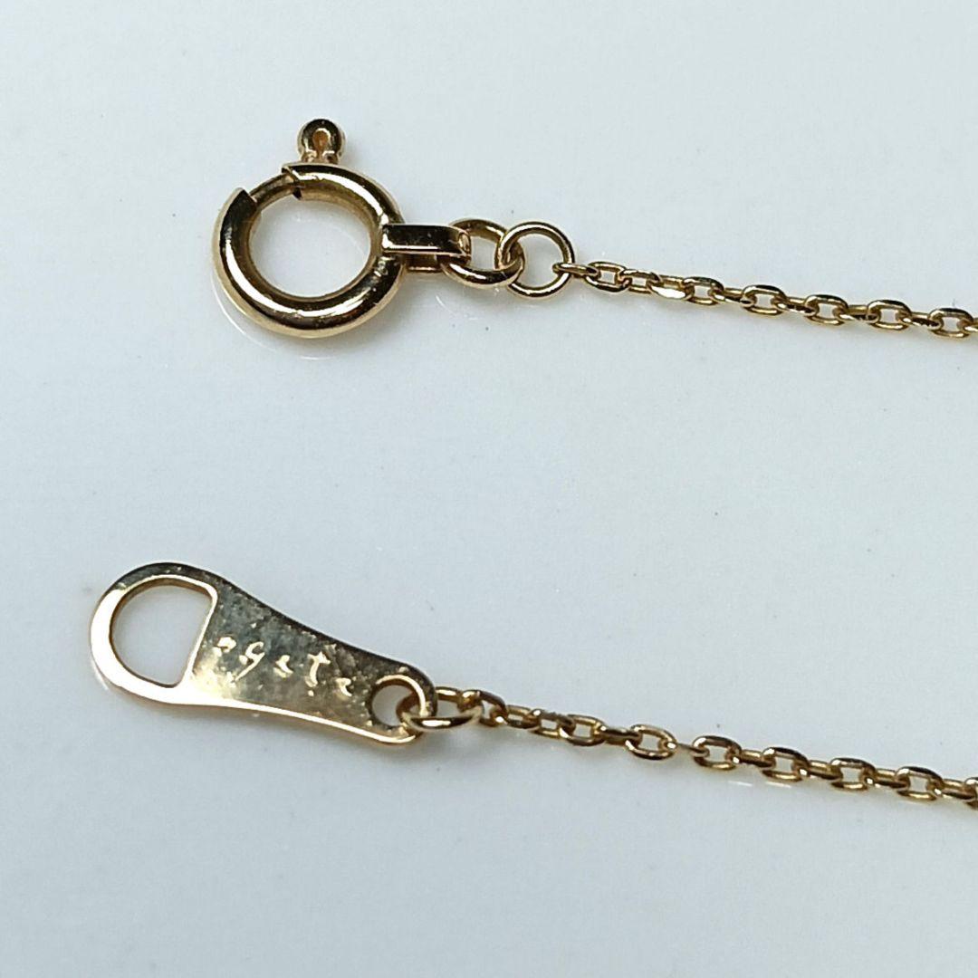 agete diamond necklace 0.03CT in K10 yellow gold with adjustable chain and small diamond pendant