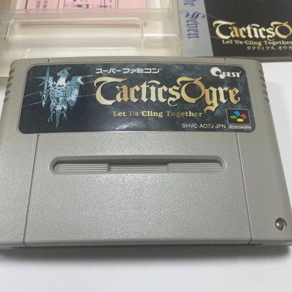 Tactics Ogre Super Famicom game cartridge well-maintained used condition with label visible