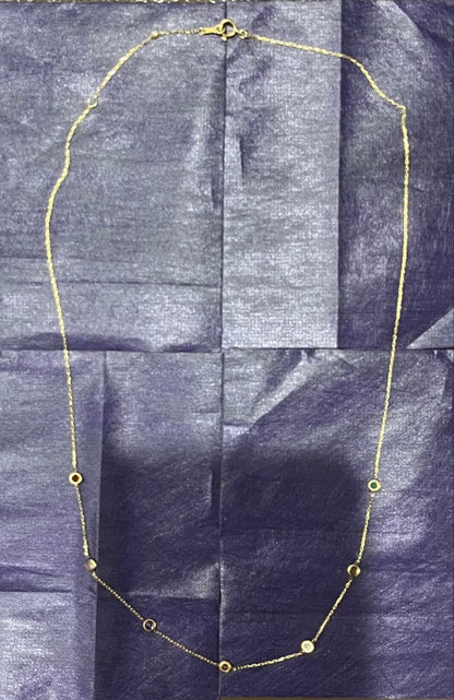 agete Limited K10 necklace with multi-colored stones including ruby, amethyst, and citrine in box
