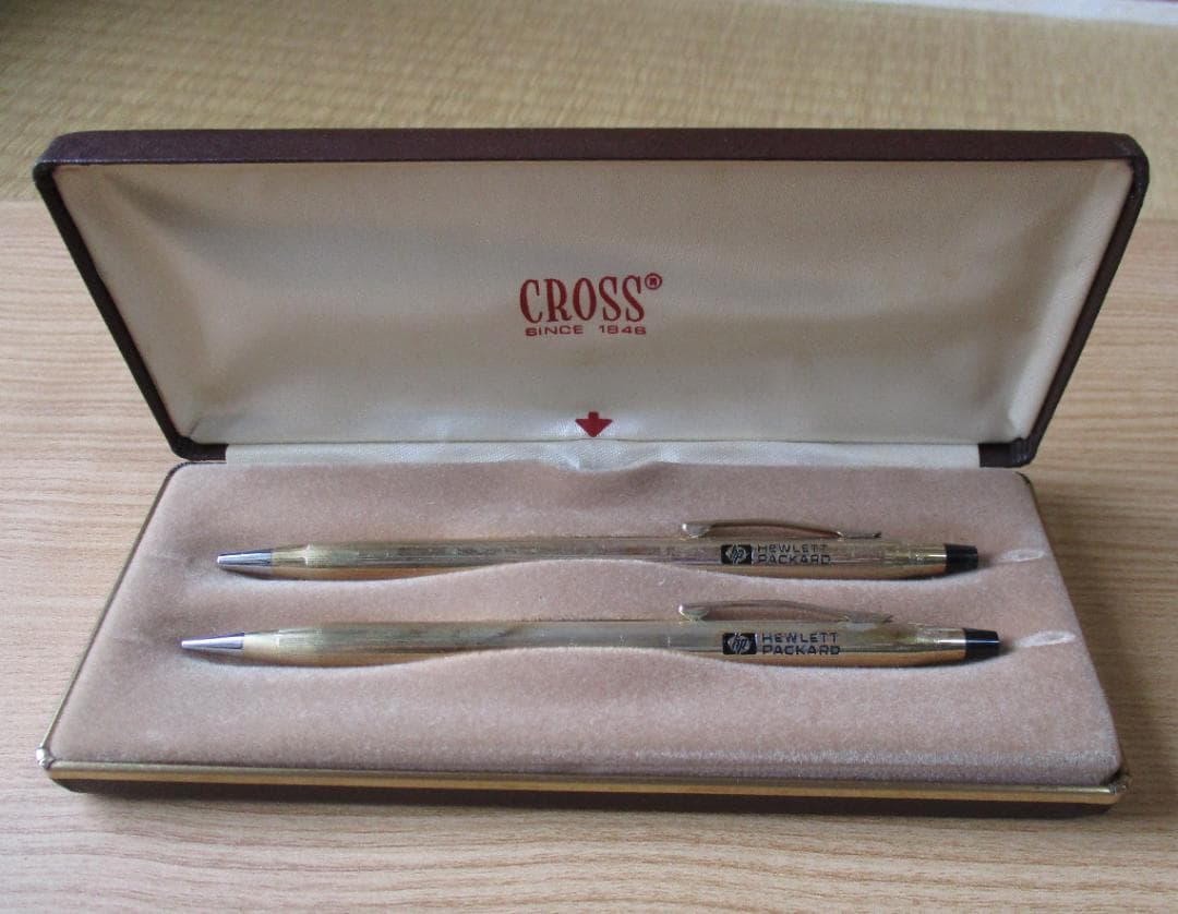 Cross Classic Century gold-plated ballpoint pen and mechanical pencil set shown in catalog photo