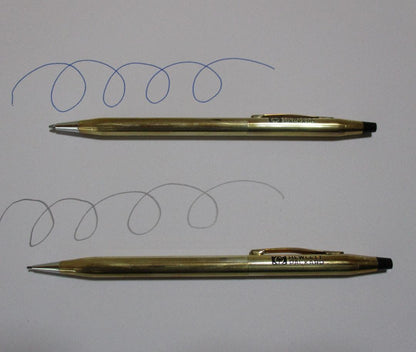 Cross Classic Century gold-plated ballpoint pen and mechanical pencil set shown in catalog photo