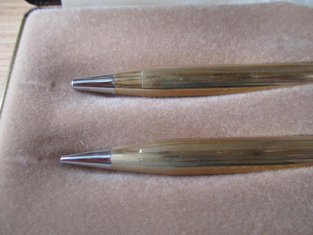 Cross Classic Century gold-plated ballpoint pen and mechanical pencil set shown in catalog photo