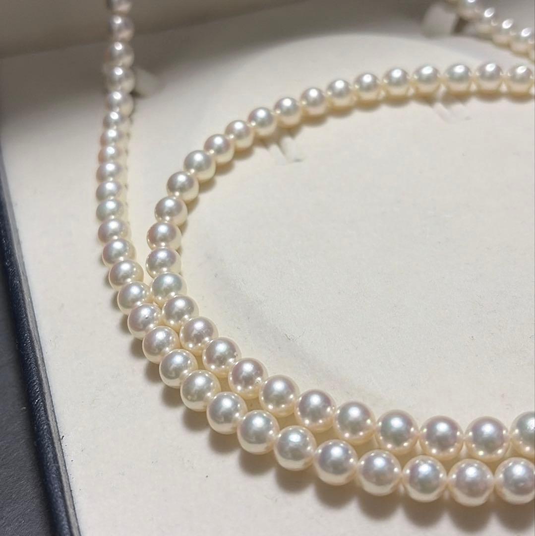 K14WG Long 103cm TASAKI Akoya Pearl Necklace with white pearls and gold clasp