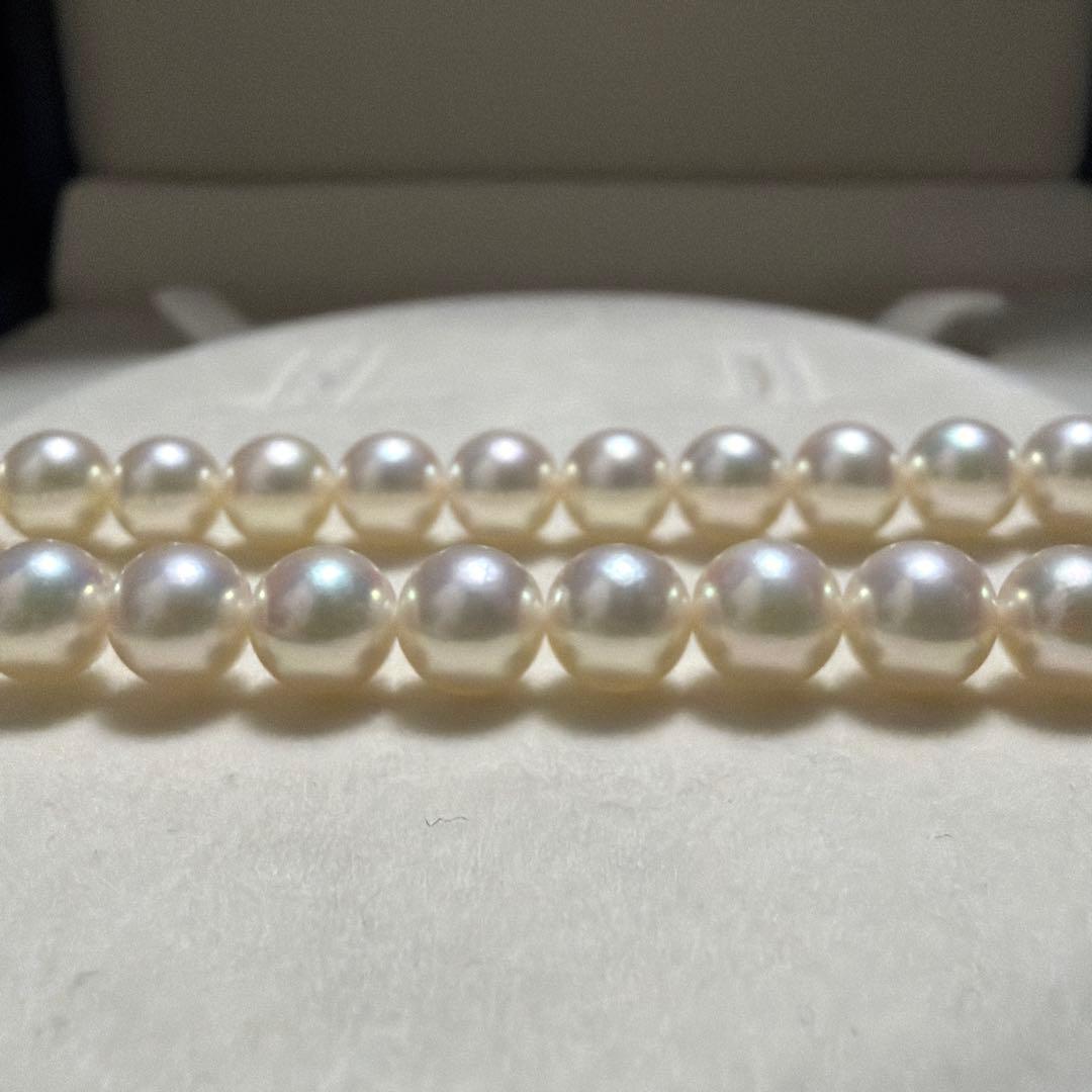 K14WG Long 103cm TASAKI Akoya Pearl Necklace with white pearls and gold clasp
