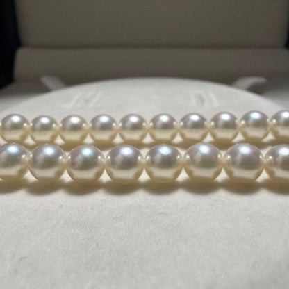 K14WG Long 103cm TASAKI Akoya Pearl Necklace with white pearls and gold clasp