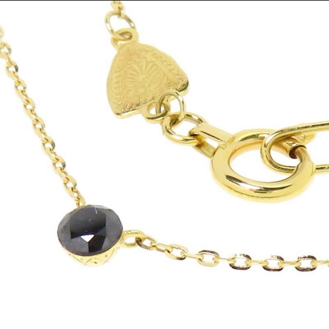 Agete K18 black diamond necklace featuring a 0.1ct black diamond pendant on a delicate chain weighing 1.5 grams