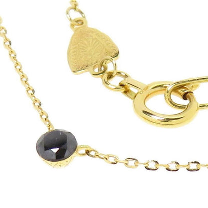 Agete K18 black diamond necklace featuring a 0.1ct black diamond pendant on a delicate chain weighing 1.5 grams