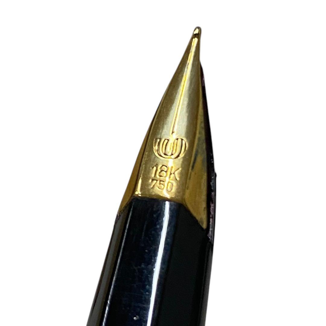 Waterman Fountain Pen PLAQUE OR G 18K 750 with cap, vintage condition showing dents and discoloration
