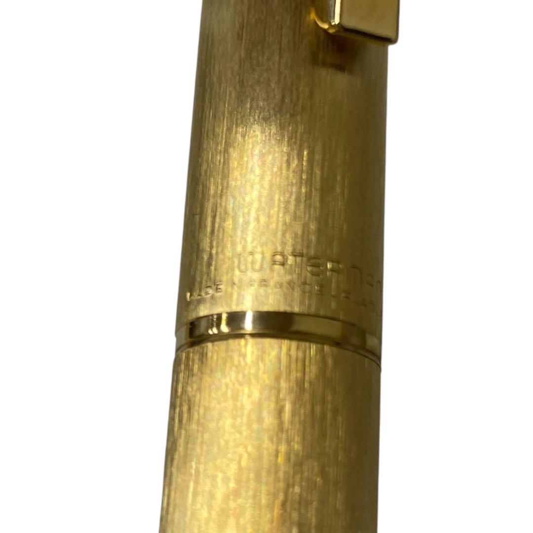 Waterman Fountain Pen PLAQUE OR G 18K 750 with cap, vintage condition showing dents and discoloration