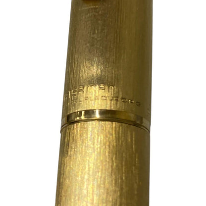 Waterman Fountain Pen PLAQUE OR G 18K 750 with cap, vintage condition showing dents and discoloration