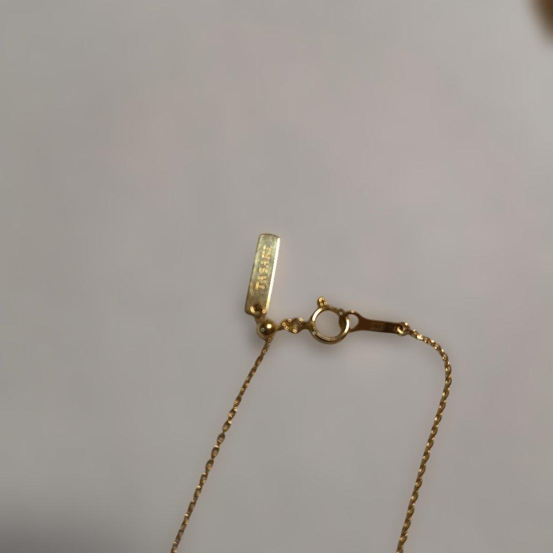 K18 gold necklace with 0.6mm width and 44.5cm length featuring a slide type TASAKI design weighing 2.12 grams