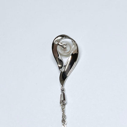 Mikimoto Pearl Necklace Pendant made of silver, 39.5 cm long, weighing 2.9 grams