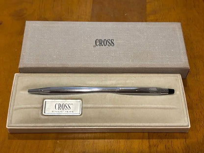CROSS ballpoint pen shown in used condition with close-up of pen details