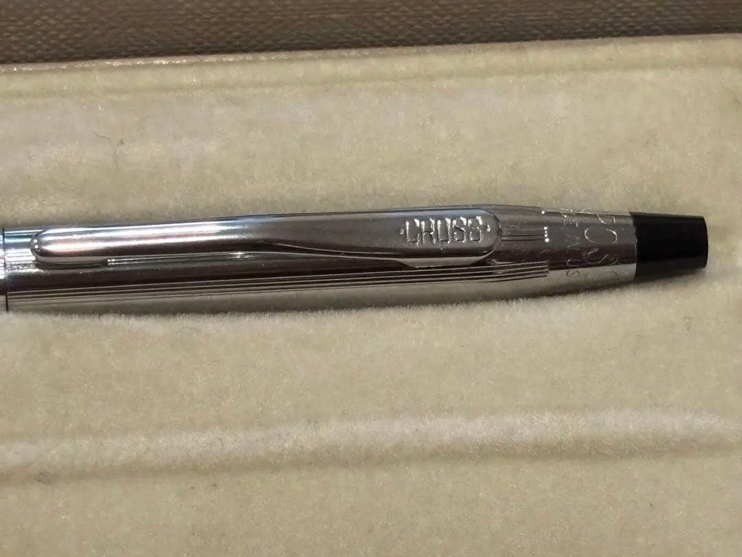 CROSS ballpoint pen shown in used condition with close-up of pen details