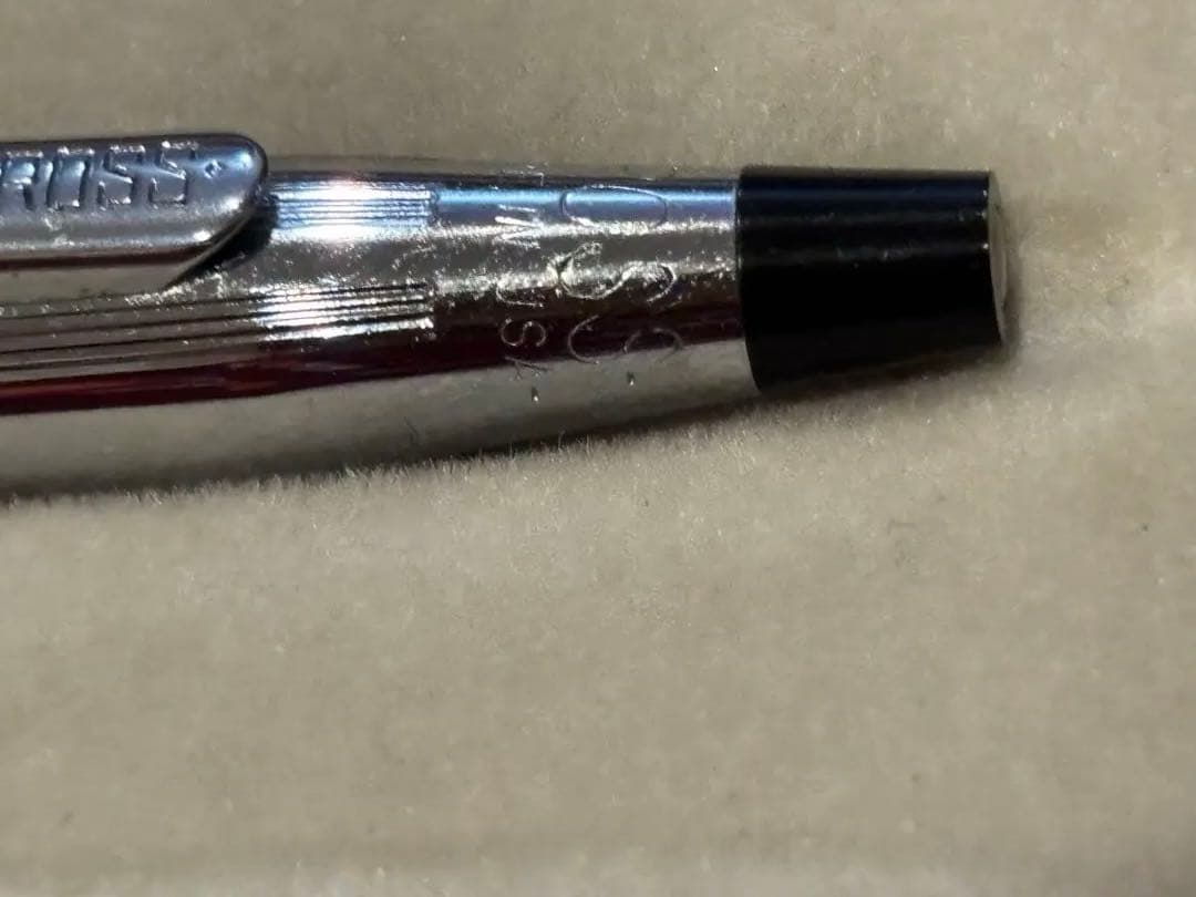 CROSS ballpoint pen shown in used condition with close-up of pen details