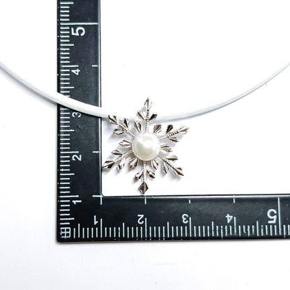 MIKIMOTO pearl necklace choker with crystal accents and 6.2 cm pearl on silver chain 43 cm long