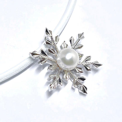MIKIMOTO pearl necklace choker with crystal accents and 6.2 cm pearl on silver chain 43 cm long