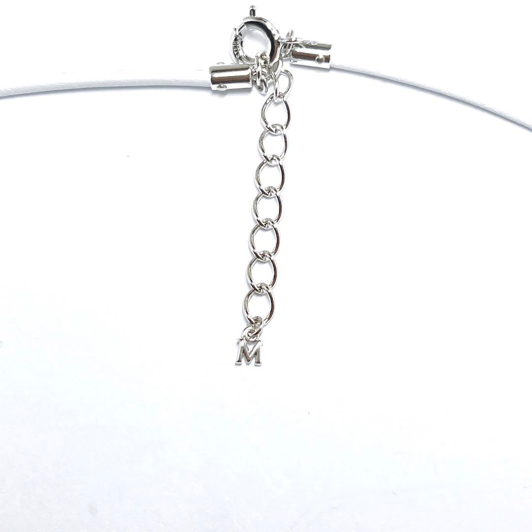 MIKIMOTO pearl necklace choker with crystal accents and 6.2 cm pearl on silver chain 43 cm long