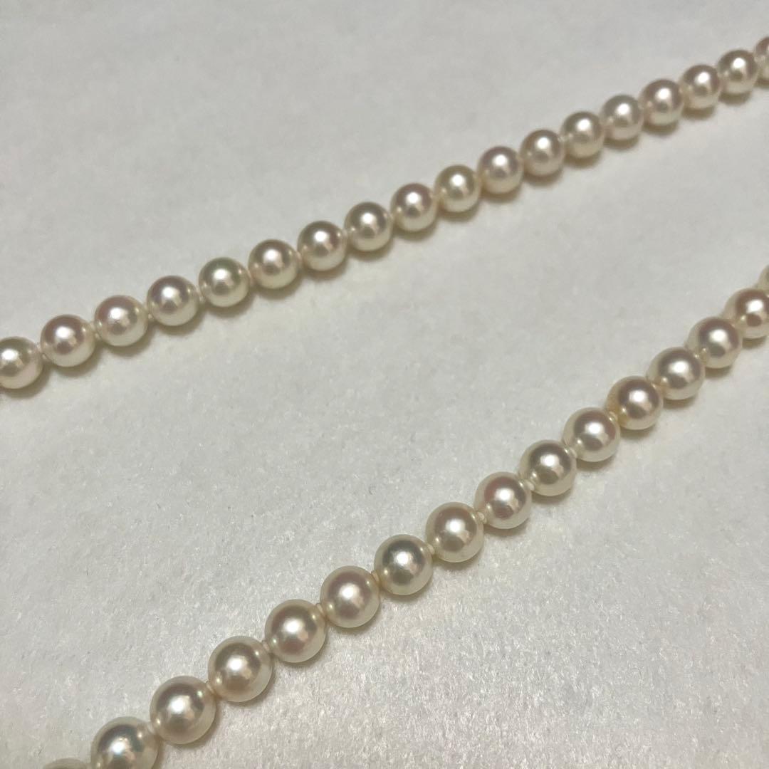 Akoya pearl necklace with 6.5-7.0mm genuine pearls, 45.5cm length, displayed on a white background