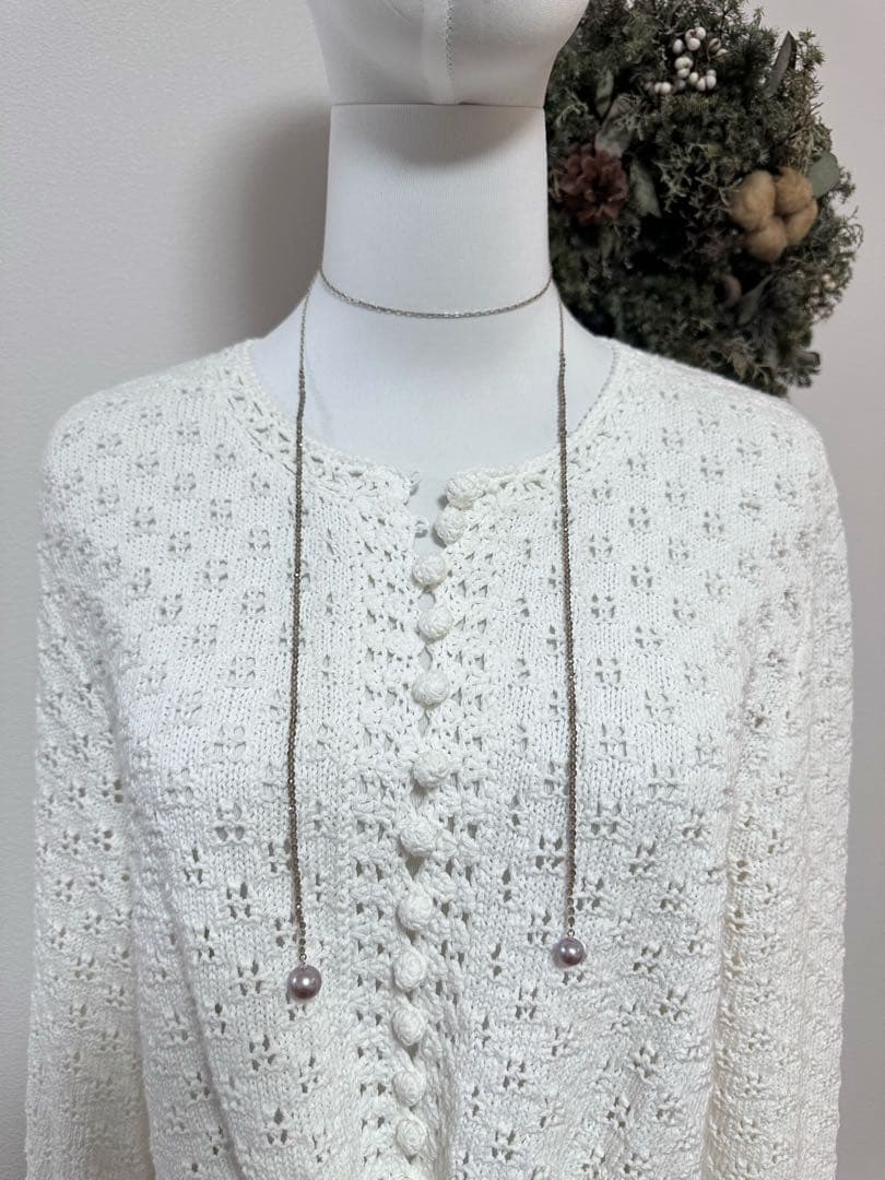 Agete silver necklace featuring smoky quartz stones and freshwater pearls with a 112 cm length