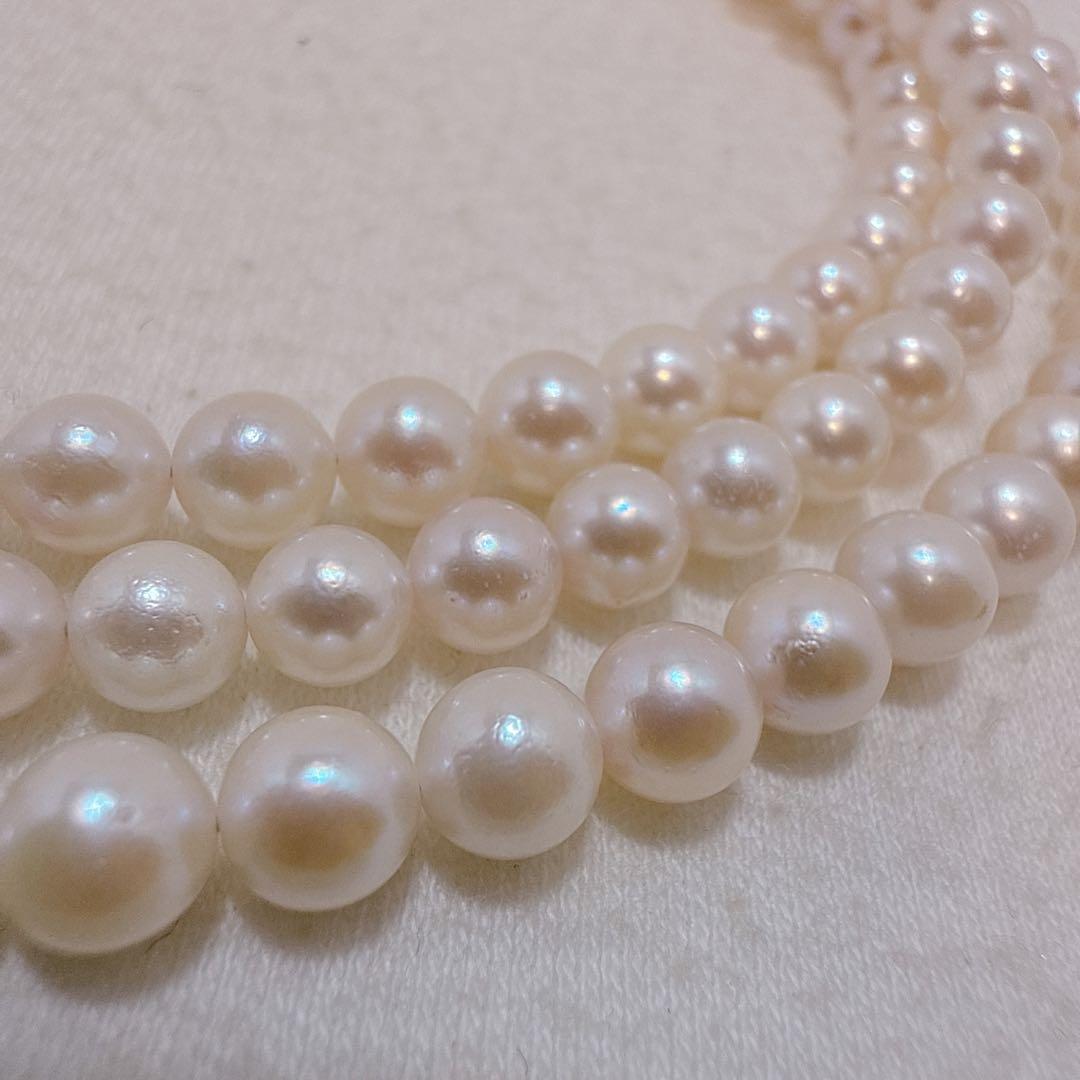 Silver findings long necklace with genuine Akoya baby pearls and 83cm metal chain
