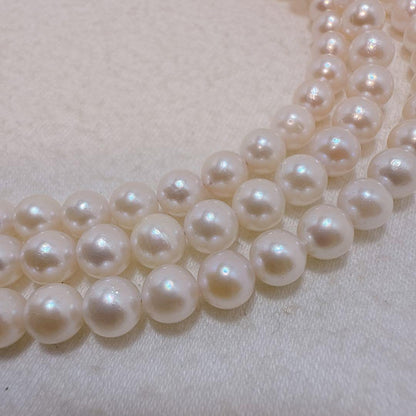 Silver findings long necklace with genuine Akoya baby pearls and 83cm metal chain