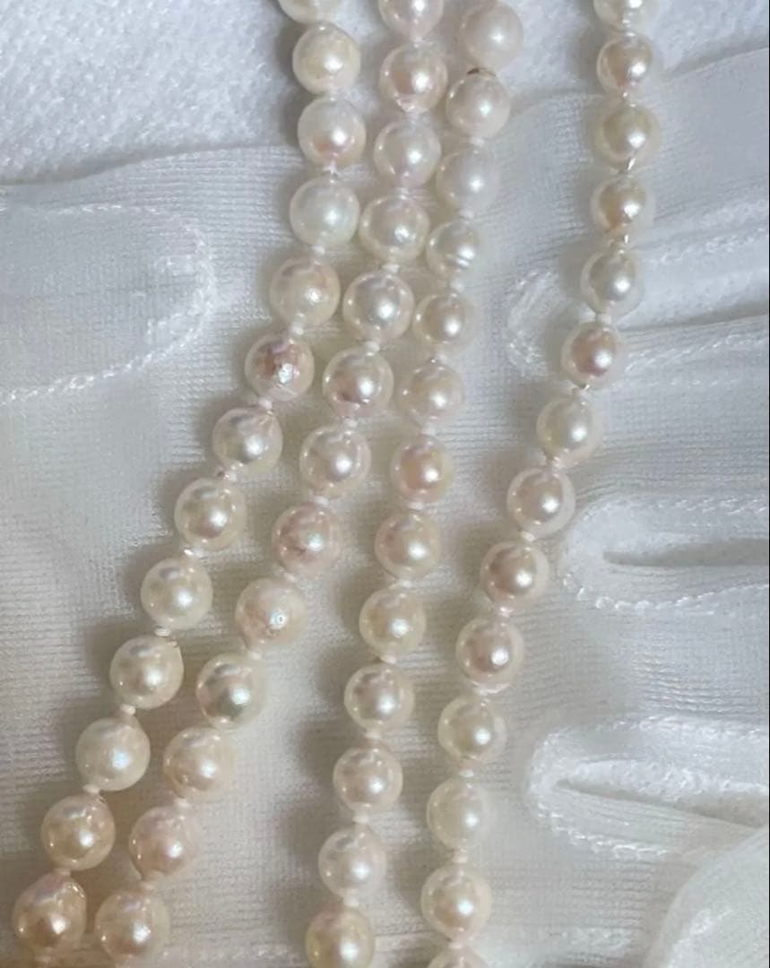Supreme Functional Akoya Pearl 135cm Multiway Lariat Necklace with 7.5mm pearls and 14K white gold clasps