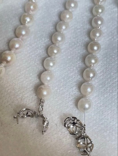 Supreme Functional Akoya Pearl 135cm Multiway Lariat Necklace with 7.5mm pearls and 14K white gold clasps