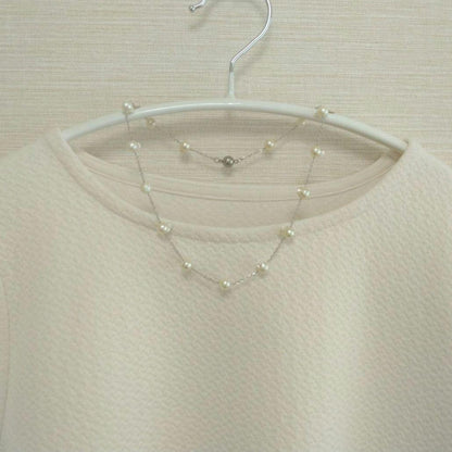 Uwa Island Akoya Pearl Feather TunoTuno Series Necklace with 7.5mm pearls on 44cm stainless steel chain
