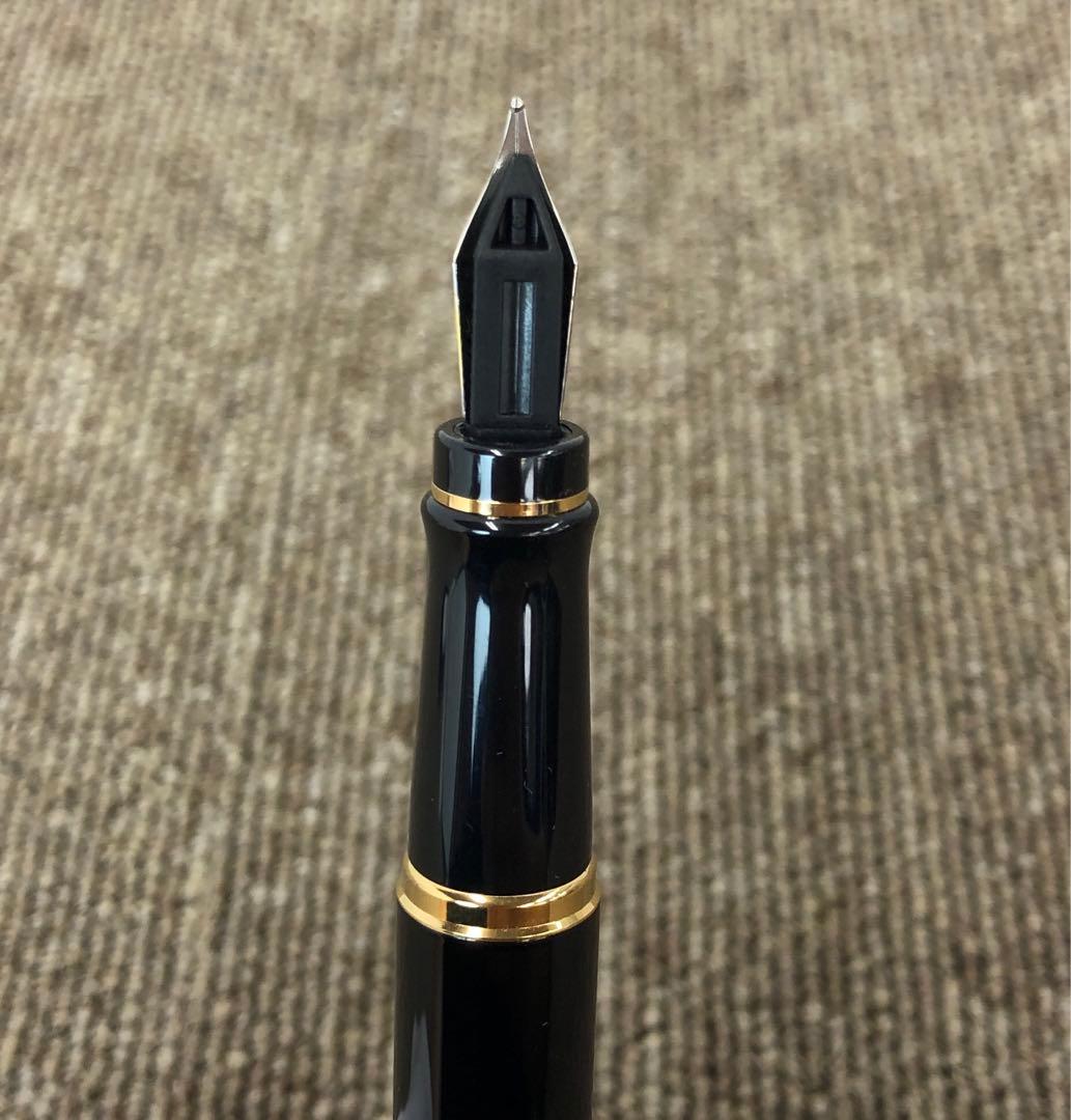 Waterman Expert Essential Black Fountain Pen with fine nib and cap type shown on white background