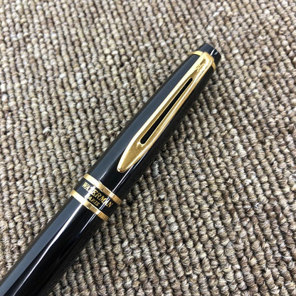 Waterman Expert Essential Black Fountain Pen with fine nib and cap type shown on white background