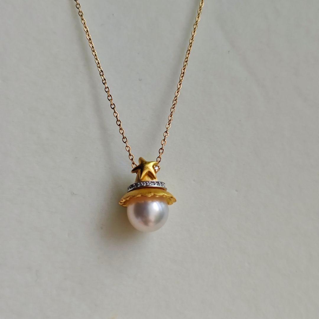 King Akoya Pearl Necklace featuring flawless Hanadama pearls, 9.2mm size, 45cm length, handmade by Rinrin