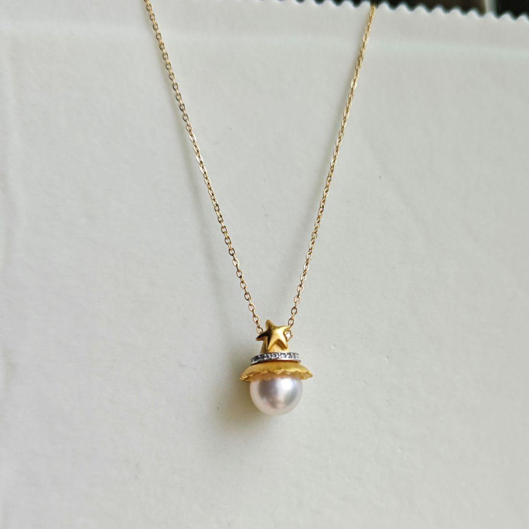 King Akoya Pearl Necklace featuring flawless Hanadama pearls, 9.2mm size, 45cm length, handmade by Rinrin